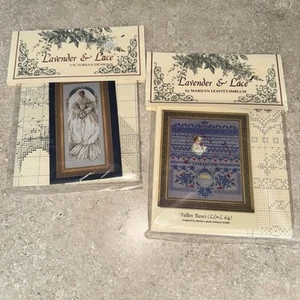 Lavender & Lace Fallen Roses & White Lace Cross Stitch Chart Victorian Designs - Picture 1 of 12