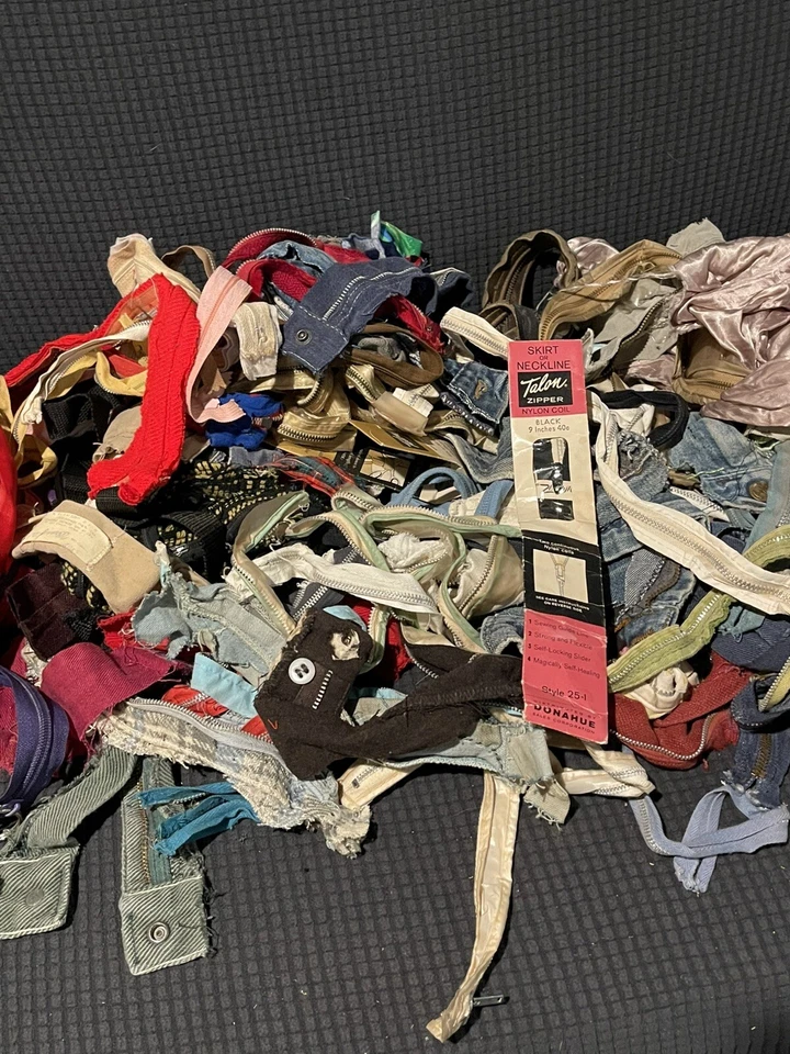 HUGE LOT Mid Century Vintage Zippers Sewing Crafting Talon Over 3lbs - AS IS Old - Image 1 of 4