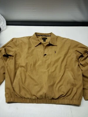 PGA TOUR Signature Collection Mens Brown Faux Suede Pullover 1/4 Zip Jacket XL - Изображение 1 из 4