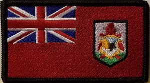 BERMUDA Flag Patch With Hook & Loop Fastener Morale Emblem BLACK Border - Picture 1 of 1