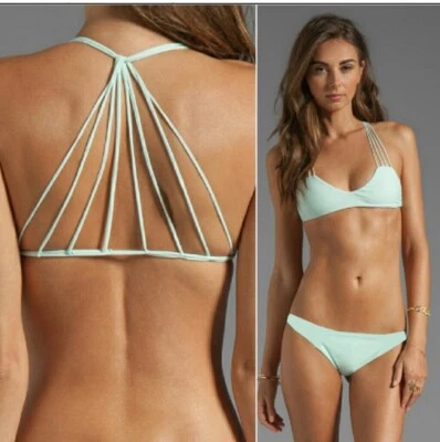 MIKOH WOMEN'S BANYANS STRAPPY BACK BIKINI Set Seagram GREEN Small - Image 1 of 4