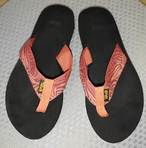 Teva Sandals Mush II Woman's SZ 5 Flip Flops Slip On Thong Coral 4198 - Picture 1 of 5