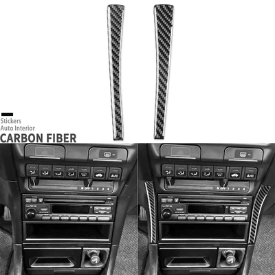 Cubierta lateral de panel de CD de CA de consola central de fibra de carbono real para Acura Integra 94-01 Foto 1 de 4