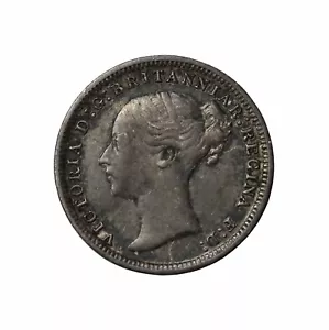 Great Britain 1874 Silver Threepence Queen Victoria British Coin km#730 3p - Picture 1 of 2
