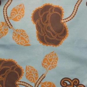 NEISHA CROSLAND Queen Fruit Chintz Lapis Blue Cotton Remnant New - Picture 1 of 1