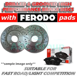 Front Drilled and Grooved 275mm 5 Stud Vented Brake Discs with Ferodo Pads - Picture 1 of 1