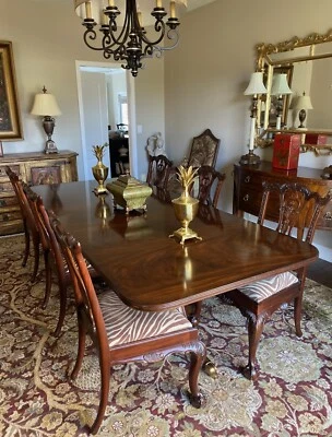 Maitland Smith Model #8100-35 Regency Mahogany Dining Room Table + 6 Chairs - Image 1 of 4