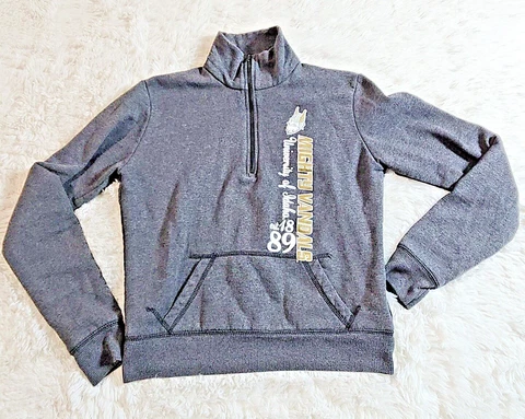 U-Trau Mighty Vandals University Of Idaho Sweatshirt Medium Charcoal 1/2 Zip VTG Cover