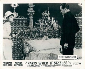 PARIS WHEN IT SIZZLES ORIGINAL LOBBY CARD AUDREY HEPBURN WILLIAM HOLDEN RARE