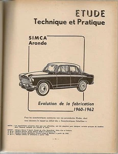 AUTOTECHNISCHE ZEITSCHRIFT 188 RTA 1961 SIMCA ARONDE EVOLUTION 1960 1962 - Bild 1 von 3