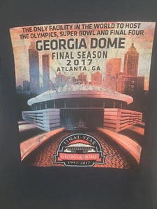 Georgia Dome Final Season 2017 Medium Mens Blue Double-sided Logo Tshirt NFL ATL - Picture 1 of 11