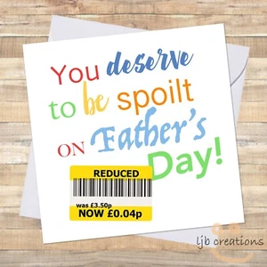REDUZIERTER AUFKLEBER Vatertagskarte lustig billig Beleidigung Erwachsene Humor Vater Großvater usw. - Bild 1 von 3