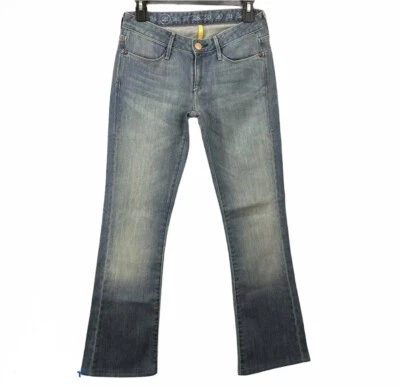 Pantalones de mezclilla Earnest cosidos para mujer talla 25 ALI 233 corte boot lavado claro desteñido Foto 1 de 4