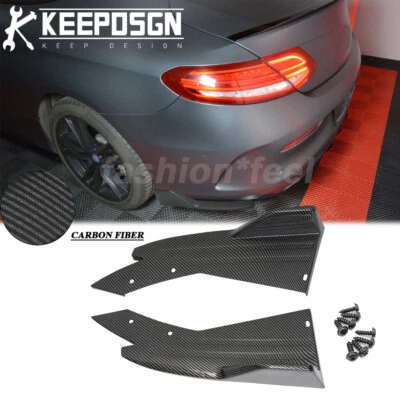 FALDA LATERAL DIVISOR DIFUSOR LABIAL PARACHOQUES TRASERO FIBRA CARBONO para Mercedes Benz C300 Foto 1 de 4
