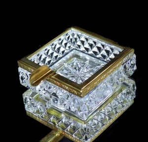 Old Baccarat, Extremely Rare, Bronze Decoration, Square Type, Ashtray, Diaman, V - Picture 1 of 10