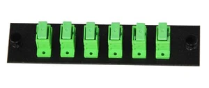 6 Pack SC/APC Adapter Panel (Single Mode - Loaded - Green Adapters) - Picture 1 of 1