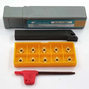 1PC SDJCL1212H07 12 x100mm Turning Tool Holder + 10PCS DCMT070204  - Picture 1 of 10