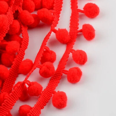 Pompom Trim Ball Fringe Ribbon DIY Sewing Accessory Lace 1/5/15 yards - Image 1 of 4