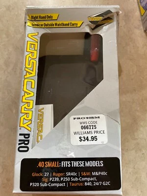 Versacarry Pro Brown Plain Leather IWB/OWB Concealment Belt Holster 40 Small RH - Image 1 of 4