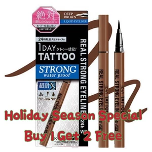 1 Day Tattoo Strong Waterproof Real Strong Eyeliner 24h WF DEEP BROWN - Picture 1 of 3