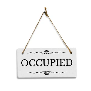 Occupied 5" x 10" Hanging Wall or Door Sign | Rustic Twine - Picture 1 of 6