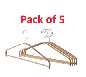 NEW IKEA HÖSVANS Lightweight Bamboo Material Clothes Hanger Durable Pack of 5 - Picture 1 of 7