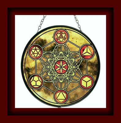 METATRON'S CUBE SUNCATCHER, vitral Suncatcher, geometría sagrada Suncatcher Foto 1 de 4