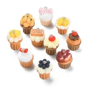 20 piezas colgantes colgantes de postre de resina para colgar cupcakes para hacer joyas hágalo usted mismo - Imagen 1 de 6
