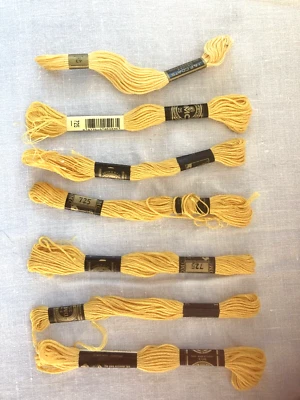 DMC Lot Of 6 DMC Cotton Embroidery Floss Thread #725 Yellow +1 - Image 1 of 4
