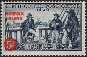 Estampilla 5P de nacimiento de la oficina de correos de la isla Norfolk 1959 como nueva nunca bisagras, limpia - Imagen 1 de 1