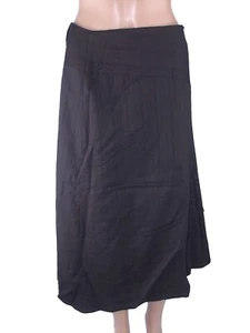 Gonna Polpaccio Taglia 44 W30 L Large Nero Righe Lana Foderata Tailleur Svasata - Picture 1 of 11