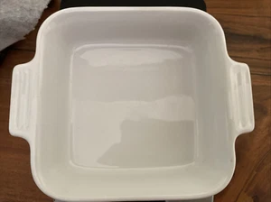 LE CREUSET Piastra da Forno Piccola Quadrata in Gres 6" Bianca (Ottime Condizioni!) - Foto 1 di 4