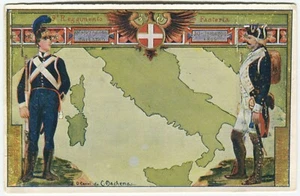 9 REGIMIENTO DE INFANTERÍA, BARI - Postales de arte militar de Italia temprana - Imagen 1 de 2