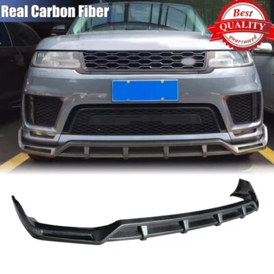 Spoiler labial dianteiro de carbono real para Land Rover Range Rover Sport 2013-2022 - Imagem 1 de 4