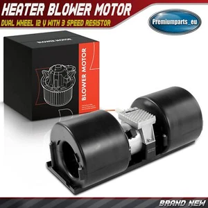 HVAC Heater Blower Motor Assy Dual Wheel 12 V with 3 Speed Resistor 006A3922 New - Picture 1 of 10