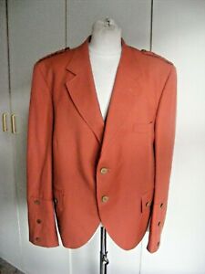 Vintage Scottish 100% wool Argyll jacket for kilt cinnamon coral Scotland 42"