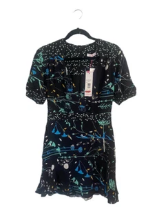 Parker Talisa Floral Combo Flounce A-Line Dress Deep V-Neck Size 4 NWT $288 - Picture 1 of 10