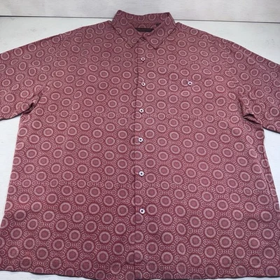 TORI RICHARD Honolulu Silk Blend XL Geometric Hawaiian Short Sleeve Shirt - Image 1 of 4