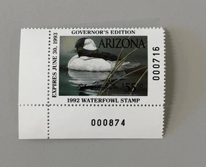 1992 Arizona State Duck Stamp Governor's Edition - AZ6G - Picture 1 of 2