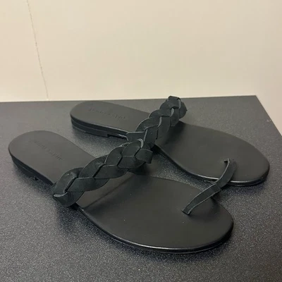Jenni Kayne Leather Braided Strap Sandal Black Leather Shoes Size 39 9 $325 - Image 1 of 4