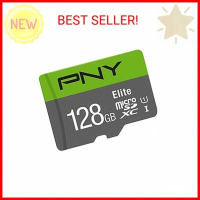PNY 128GB Elite Class 10 U1 microSDXC Flash Memory Card - 100MB/s, Class 10, U1, - Image 1 of 2