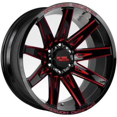 Off-Road Monster M25 20x10 6x135 -19mm Black/Red Wheel Rim 20" Inch Foto 1 de 4