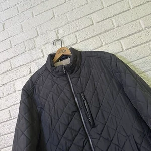 Cole Haan Signature Puffer Jacket Men XL Black Quilted Winter Coat - Picture 1 of 3