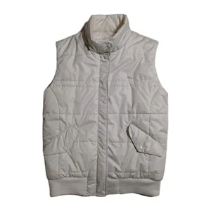Lacoste Women's VTG White Puffer Vest SZ 40 Button Pockets Button Front Zip Up - Picture 1 of 8