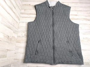 Mizzen + Main Vest Mens Sz XL Gray Belson Quilted Full Zip Golf Pockets Casual - Picture 1 of 7