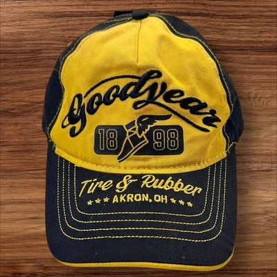 固特异轮胎和橡胶 Akron OH 帽子黄色黑色刺绣 1898 — 第 1/4 张图片