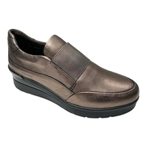 SCARPE SLIP ON CASUAL DONNA STONEFLY CREAM 1 211596 PELLE MARRONE ORIGINALE AI - Picture 1 of 6