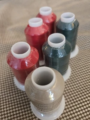 Gutermann 6 Prem Sergr Thread 1000m: 2 #788 Dk Gr, 3 #410 Scar, #1 #506 Sand-NEW - Image 1 of 4