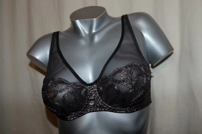 LOUISA BRACQ Triangel Bügel BH DIVINE 482-11 mit Seide oracle titangrau 70D NEU - Bild 1 von 3