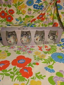 Disney 100th Anniversary Stemless Wine Glass Set Brand New In Box - Picture 1 of 5